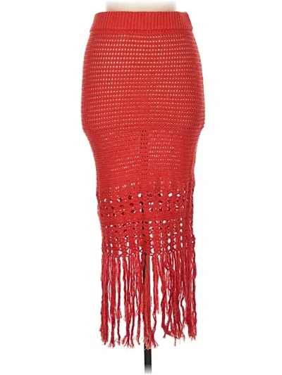 Pre-owned Line & Dot Casual Skirt In Red