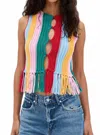 Line And Dot Chlo Crochet Top In Rainbow In Multi