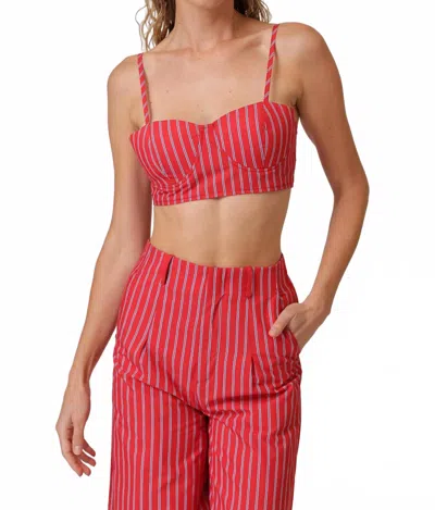 Line And Dot Claudine Bralette In Red