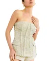 Line & Dot Clover Strapless Top Sage Multi In Green