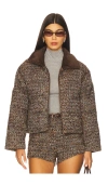 Line & Dot Clyde Puffer Jacket In Brown