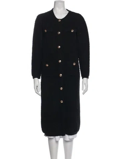 Pre-owned Line & Dot Coat In Black