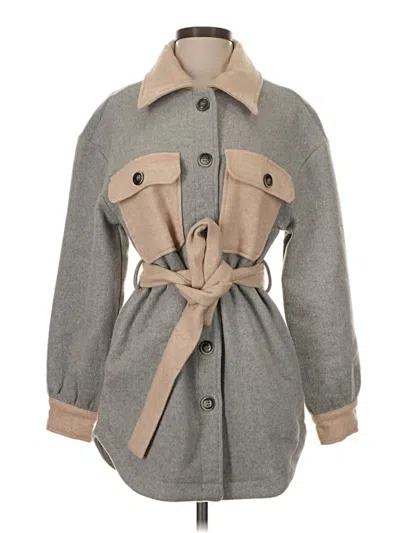 Pre-owned Line & Dot Coat In Gray