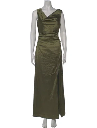 Pre-owned Line & Dot Cowl Neck Long Dress W/ Tags In Green