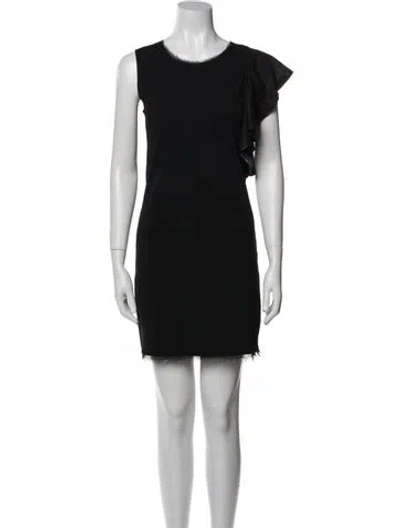 Pre-owned Line & Dot Crew Neck Mini Dress In Black