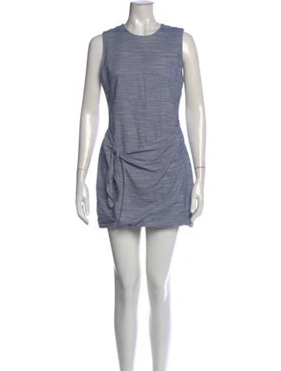 Pre-owned Line & Dot Crew Neck Mini Dress In Blue