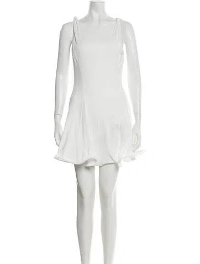 Pre-owned Line & Dot Crew Neck Mini Dress In White