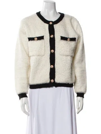 Pre-owned Line & Dot Crew Neck Sweater In White