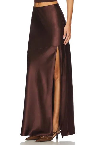 Line And Dot Dalton Maxi Skirt In Chocolate In Brown