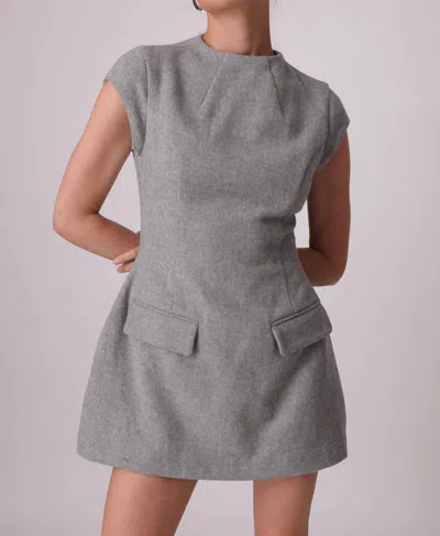 Line And Dot Damson Mini Dress In Gray