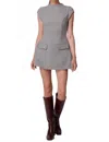 Line And Dot Damson Mini Dress In Grey In Gray