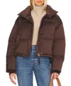 LINE AND DOT DANIELLA PUFFER JACKET IN CHOCOLATE