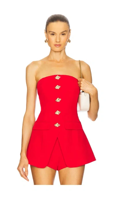 Line & Dot Dariel Top In Red