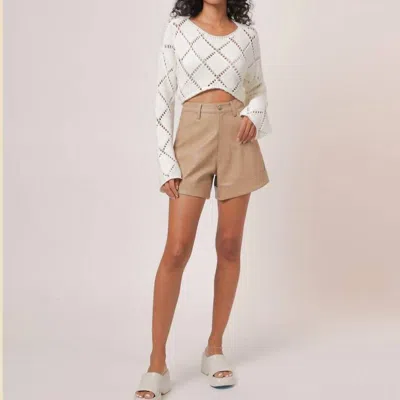 Line And Dot Dela Shorts In Khaki In Brown