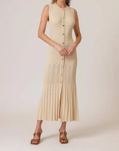 Line And Dot Deliah Midi Dress In Birch In Neutral