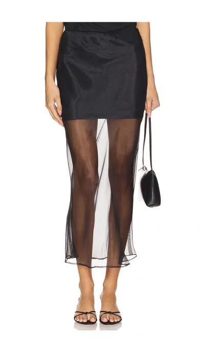 Line & Dot Denman Midi Skirt In Black