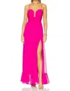 Line And Dot Dorsay Maxi Dress In Pink In Pink