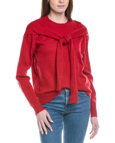 Line & Dot Double Layer Sweater In Red