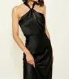 Line And Dot Dreamer Halter Top In Black In Black
