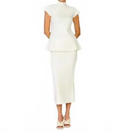 Line And Dot Druna Skirt In Ivory In White