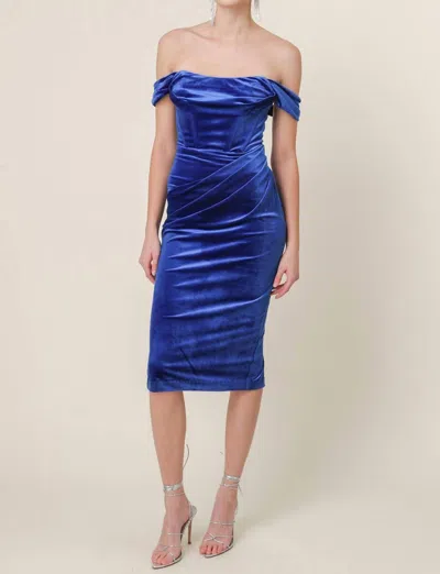 Line And Dot Du Jour Dress In Sapphire In Blue