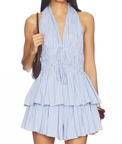 Line And Dot Eleni Seaside Stripe Top In Blue Multi