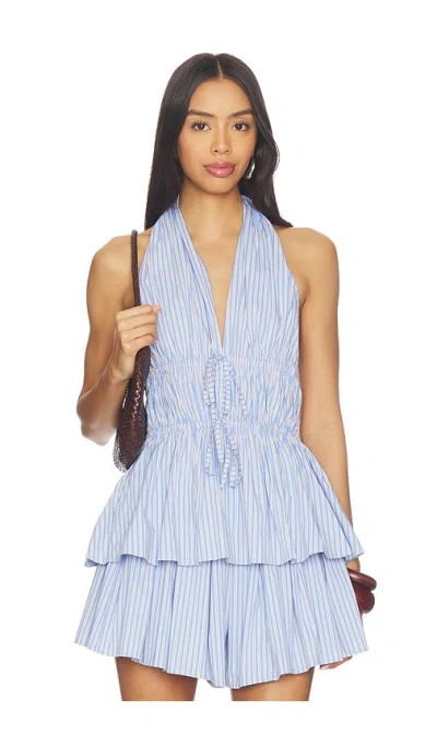 Line & Dot Eleni Top In Blue