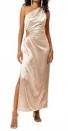 Line And Dot Eliza Cut Out Dress In Gold In Neutral