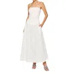 Line And Dot Emberly Mix-media Dress In White In White