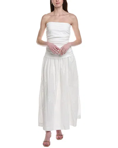 Line & Dot Emberly Mixed Media Dress In White