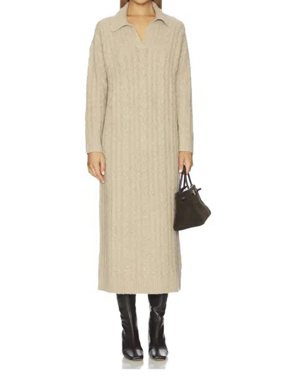 Line And Dot Emila Maxi Dress In Beige In Neutral