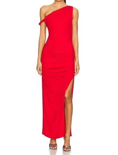 Line And Dot Erina Asymmetrical Maxi Dress In Red