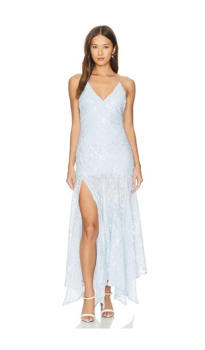 Line & Dot Eros Maxi Dress In Sky Blue