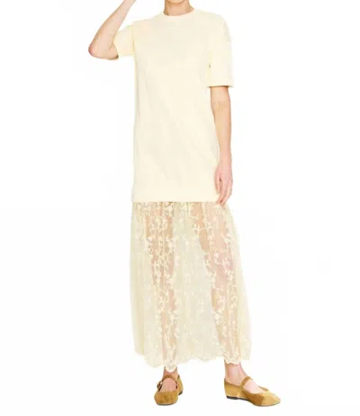 Line And Dot Esryn Mixed Media Dress In Light Yellow