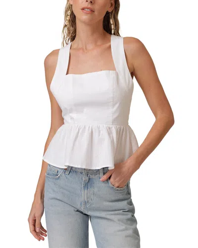 Line & Dot Essie Peplum Top In White