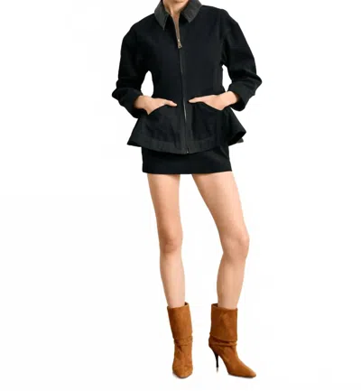 Line And Dot Eton Mini Skirt In Black