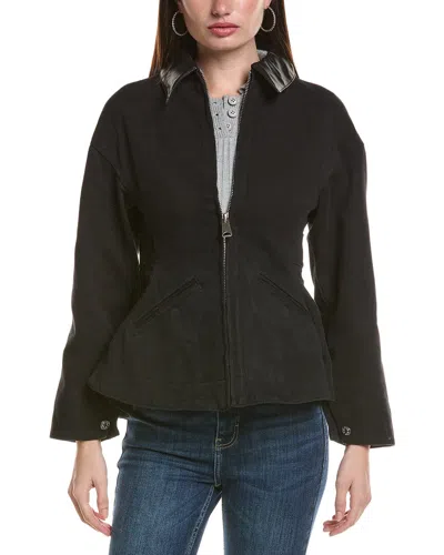 Line & Dot Eton Peplum Jacket In Black