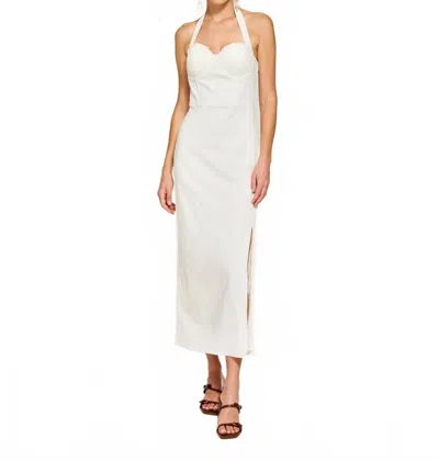 Line And Dot Fable Halter Shell Bodice Dress In White