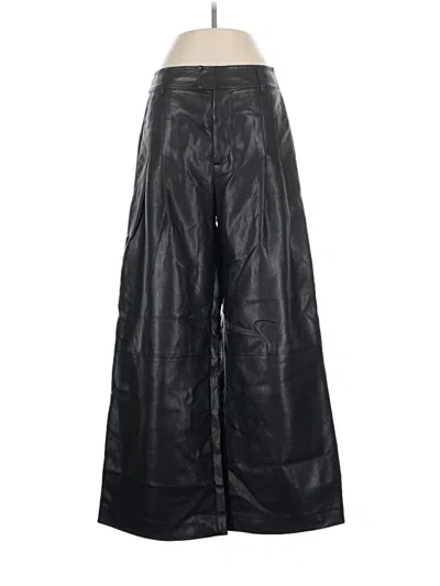 Pre-owned Line & Dot Faux Leather Pants In Black