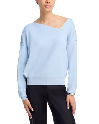 Line & Dot Favorite Geometric Neck Sweater In Blue