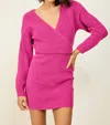 LINE AND DOT FAWNA SWEATER DRESS IN MAGENTA
