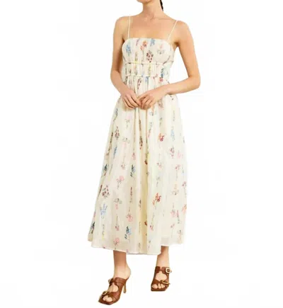 Line And Dot Fiori Maxi Dress In Cream In Multi