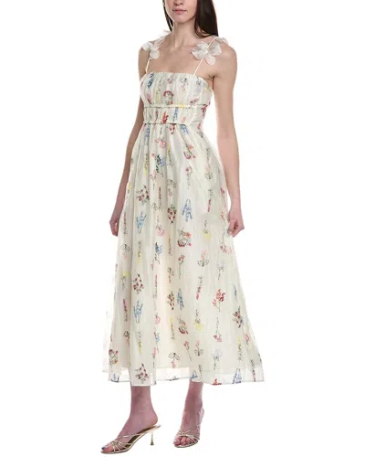 Line & Dot Fiori Maxi Dress In White