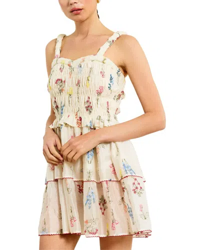 Line & Dot Fiori Mini Dress In Neutral
