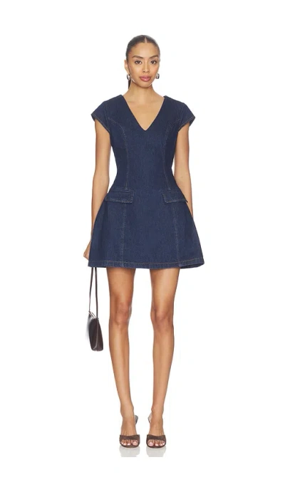 Line & Dot Flavia Mini Dress In Blue