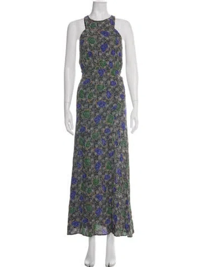 Pre-owned Line & Dot Floral Print Long Dress In Multi