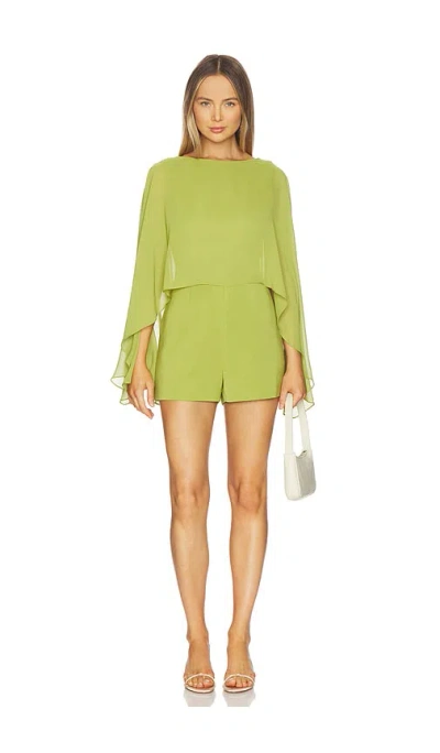 Line & Dot Fond Romper In Green