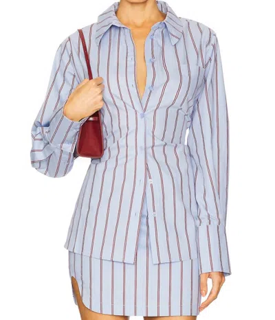 Line And Dot Getty Long Sleeve Shirt In Blue