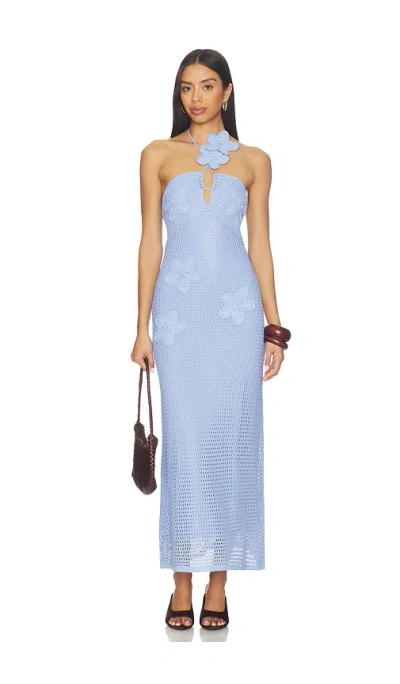 Line & Dot Gienna Sweater Maxi Dress In Blue