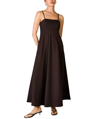 Line & Dot Hansen Fit & Flare Dress In Brown